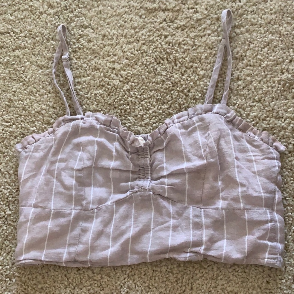 Irene’s Story striped gray tank top